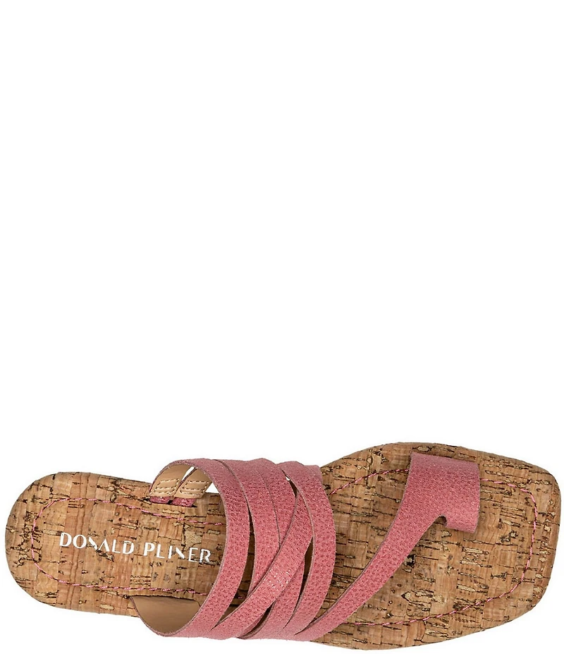 Donald Pliner Hazie Leather Strappy Toe Ring Flat Sandals