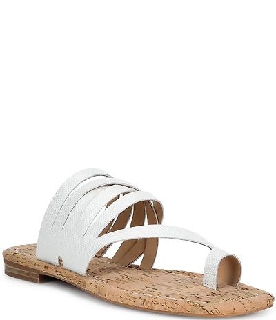 Donald Pliner Hazie Leather Strappy Toe Ring Flat Sandals
