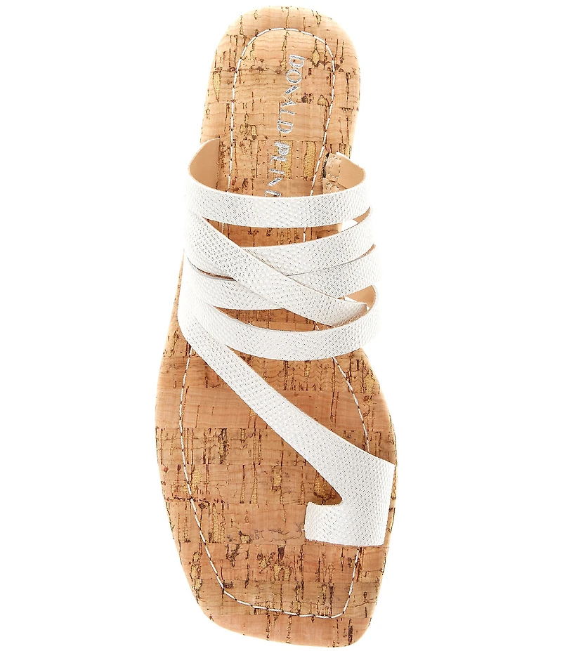 Donald Pliner Hazie Leather Strappy Toe Ring Flat Sandals