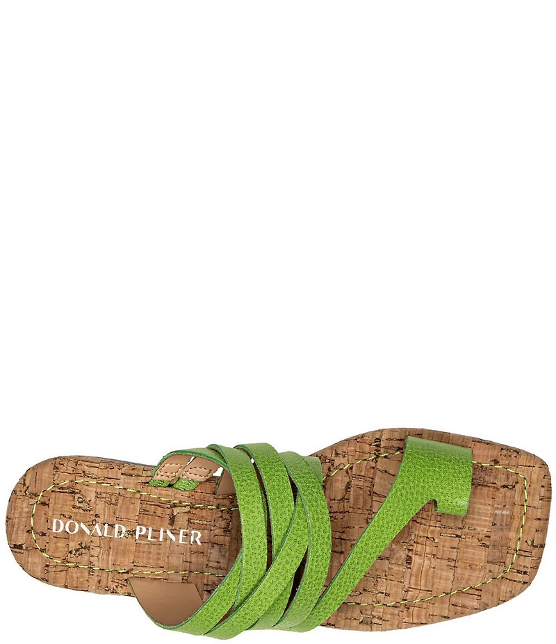 Donald Pliner Hazie Leather Strappy Toe Ring Flat Sandals