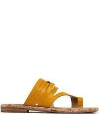 Donald Pliner Hazie Leather Strappy Toe Ring Flat Sandals