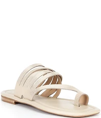 Donald Pliner Hazie Metallic Tumbled Leather Toe Ring Sandals