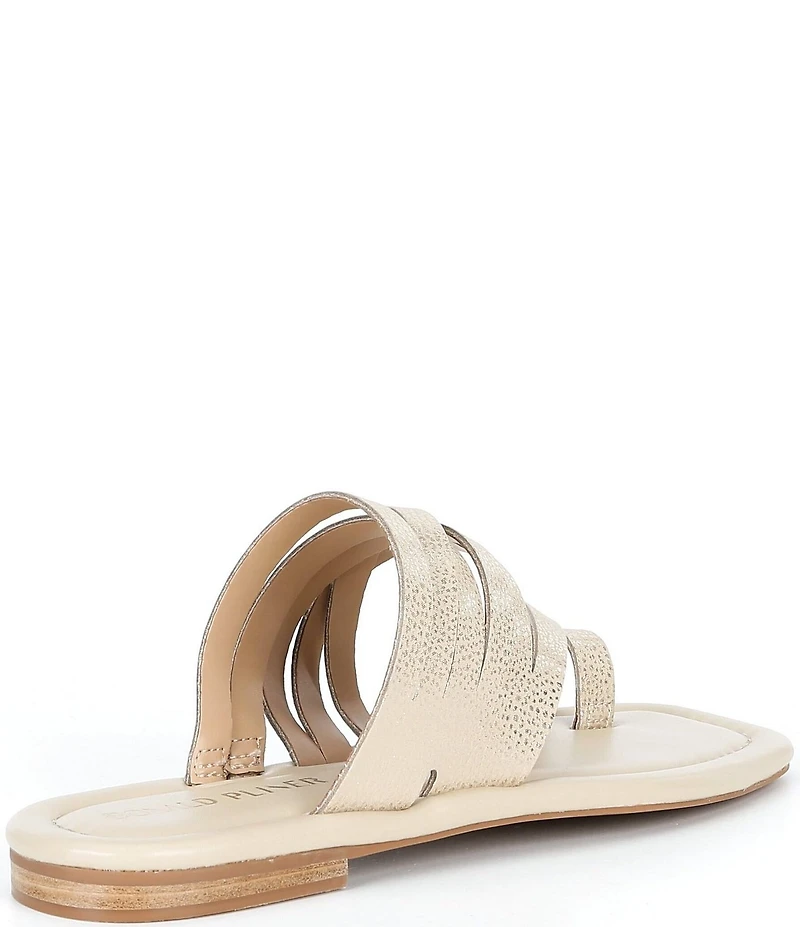 Donald Pliner Hazie Metallic Tumbled Leather Toe Ring Sandals