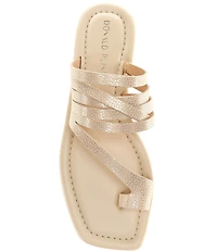 Donald Pliner Hazie Metallic Tumbled Leather Toe Ring Sandals