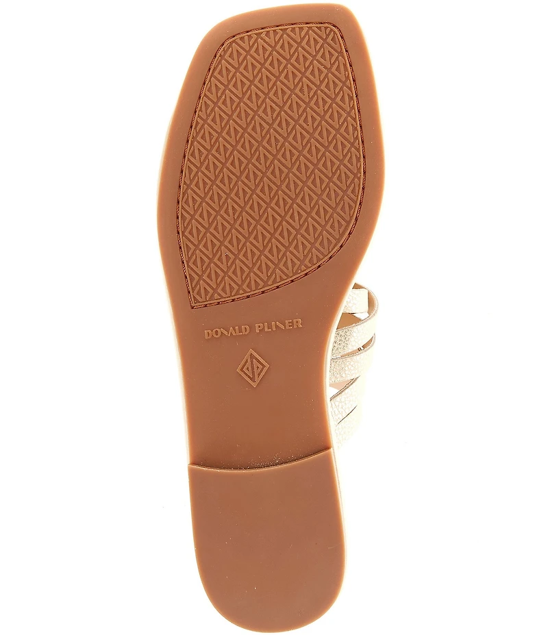 Donald Pliner Hazie Metallic Tumbled Leather Toe Ring Sandals