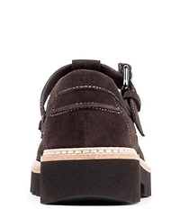 Donald Pliner Helaina Suede T-Strap Lugged Loafers