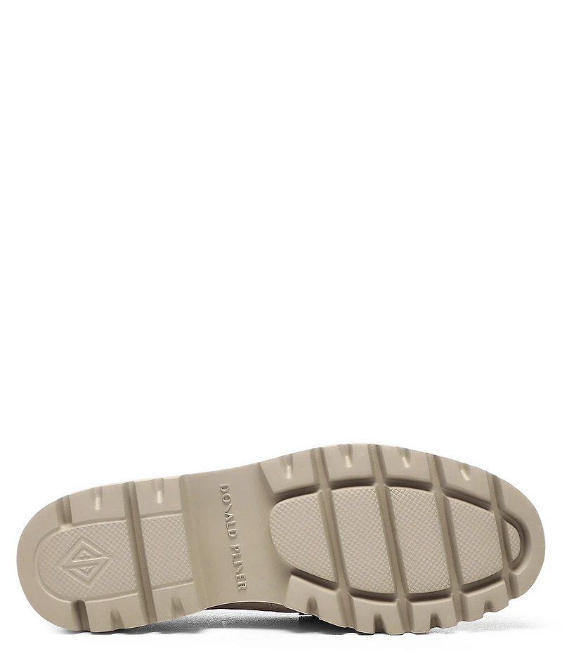 Donald Pliner Helio Suede Bit Buckle Detail Lug Sole Platform Loafers