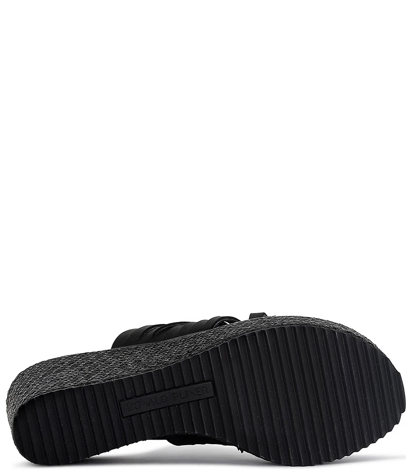 Donald Pliner Ithaca Leather Platform Wedge Toe Ring Sandals