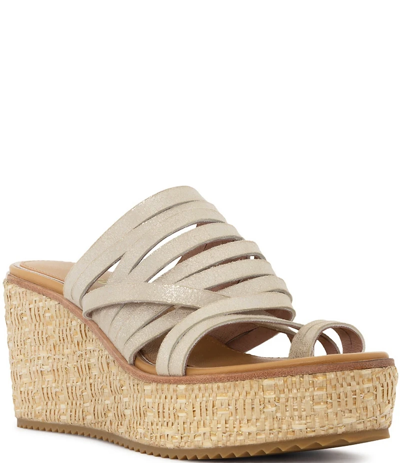 Donald Pliner Ithaca Suede Platform Wedge Toe Ring Sandals