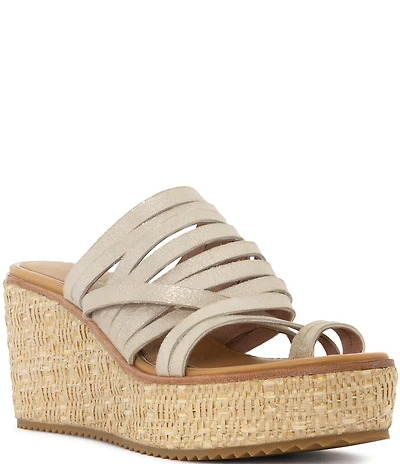 Donald Pliner Ithaca Suede Platform Wedge Toe Ring Sandals