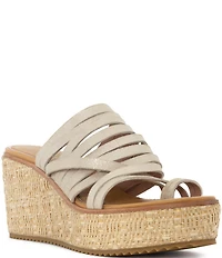 Donald Pliner Ithaca Suede Platform Wedge Toe Ring Sandals