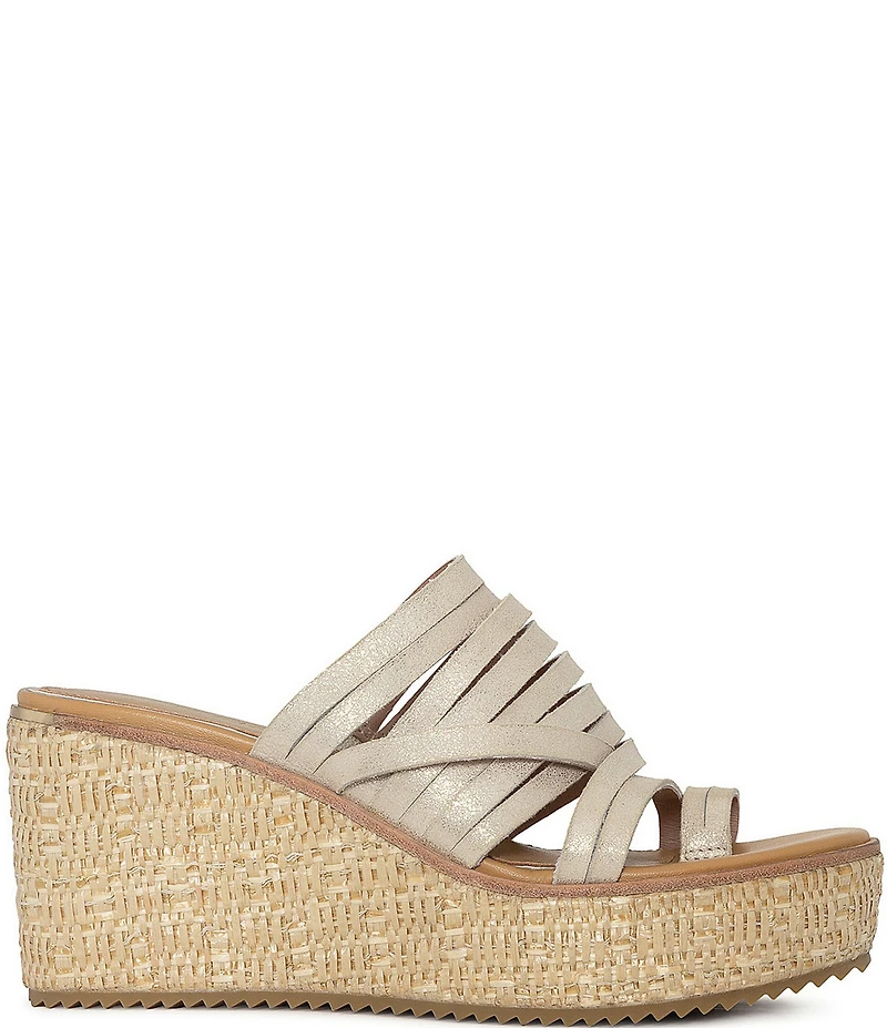 Donald Pliner Ithaca Suede Platform Wedge Toe Ring Sandals