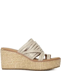 Donald Pliner Ithaca Suede Platform Wedge Toe Ring Sandals