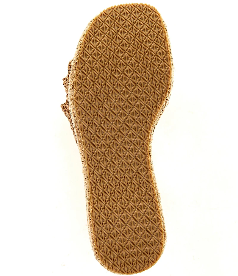 Donald Pliner Jakkir Raffia Macrame Platform Wedge Slide Sandals