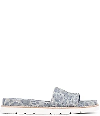 Donald Pliner Joella Crystal Leopard Print Denim Thong Sandals