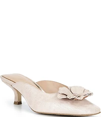 Donald Pliner Kalinna Metallic Leather Floral Mule Pumps
