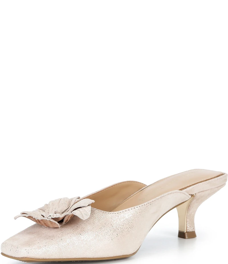 Donald Pliner Kalinna Metallic Leather Floral Mule Pumps