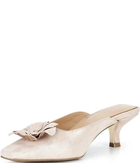 Donald Pliner Kalinna Metallic Leather Floral Mule Pumps