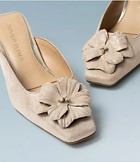 Donald Pliner Kalinna Metallic Leather Floral Mule Pumps