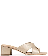 Donald Pliner Kenna Metallic Leather Toe Loop Dress Slip On Sandals