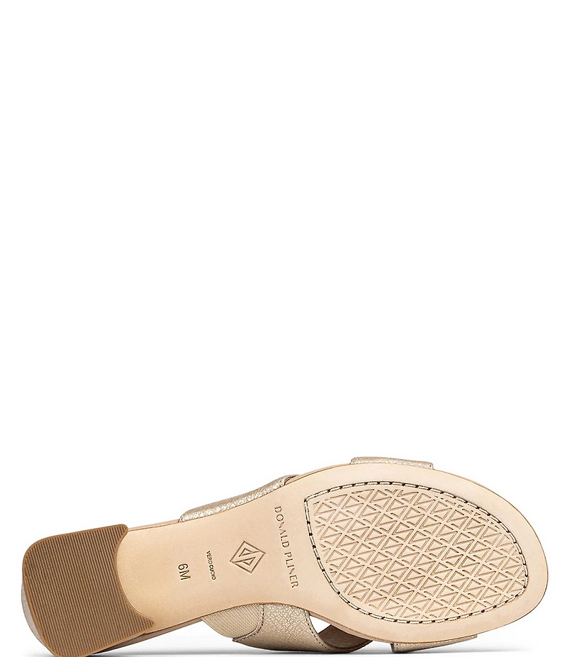 Donald Pliner Kenna Metallic Leather Toe Loop Dress Slip On Sandals