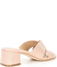Donald Pliner Kenna Snake Print Leather Toe Loop Slide Sandals