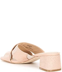 Donald Pliner Kenna Snake Print Leather Toe Loop Slide Sandals