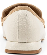 Donald Pliner Kilt Pebbled Leather Kiltie Detail Bit Buckle Loafers