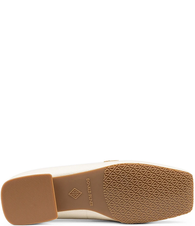 Donald Pliner Kilt Pebbled Leather Kiltie Detail Bit Buckle Loafers