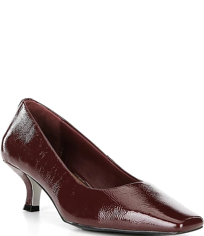 Donald Pliner Kimbra Crinkle Patent Leather Kitten Heel Pumps