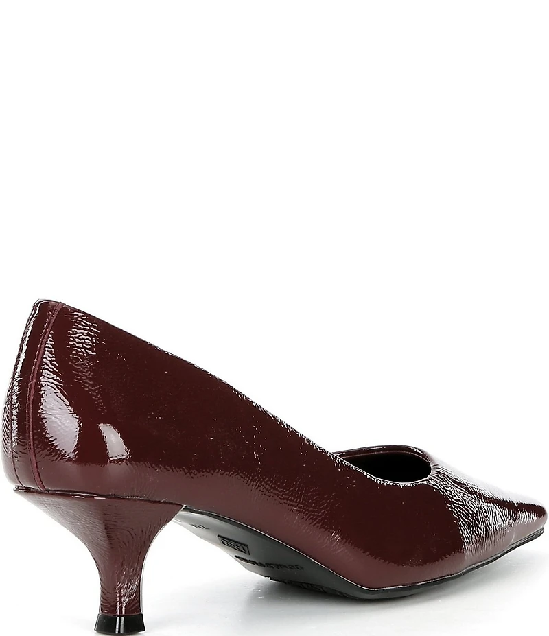 Donald Pliner Kimbra Crinkle Patent Leather Kitten Heel Pumps