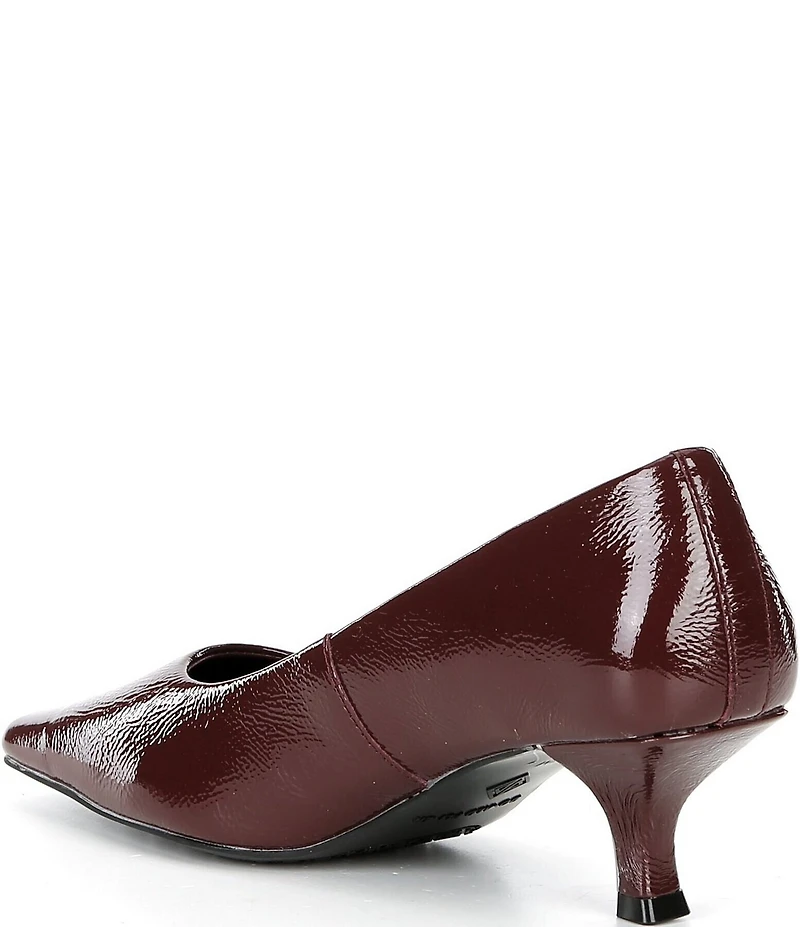 Donald Pliner Kimbra Crinkle Patent Leather Kitten Heel Pumps