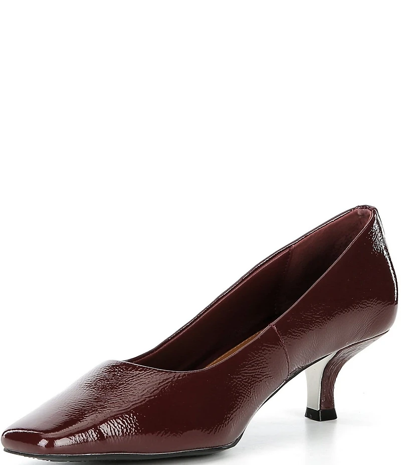Donald Pliner Kimbra Crinkle Patent Leather Kitten Heel Pumps