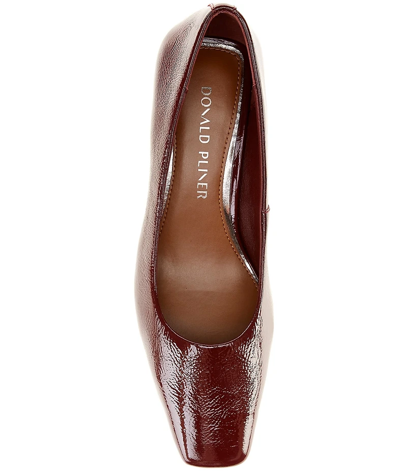 Donald Pliner Kimbra Crinkle Patent Leather Kitten Heel Pumps
