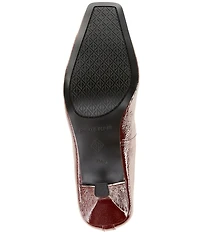 Donald Pliner Kimbra Crinkle Patent Leather Kitten Heel Pumps