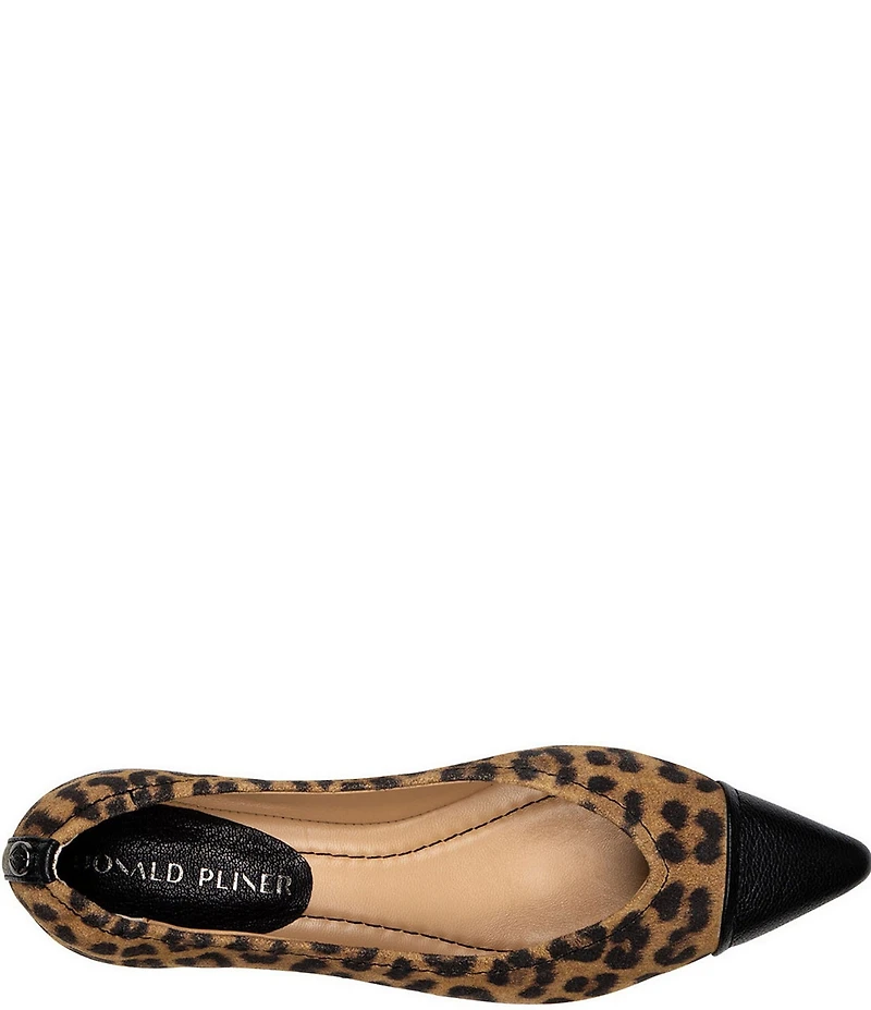 Donald Pliner Ladonna Leopard Print Suede Cap Toe Pumps