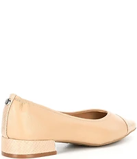 Donald Pliner Ladonna Leather Snake Embossed Cap Toe Flats