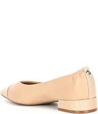 Donald Pliner Ladonna Leather Snake Embossed Cap Toe Flats
