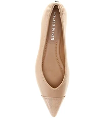 Donald Pliner Ladonna Leather Snake Embossed Cap Toe Flats