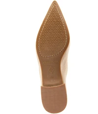 Donald Pliner Ladonna Leather Snake Embossed Cap Toe Flats