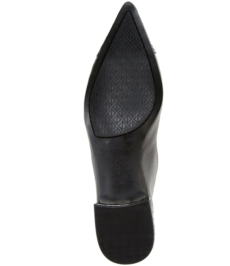 Donald Pliner Ladonna Leather Snake Embossed Cap Toe Flats