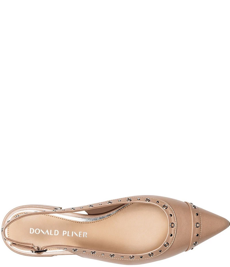 Donald Pliner Lavinah Leather Grommet Hardware Slingback Pumps