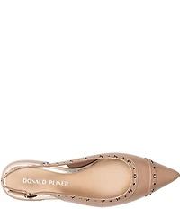 Donald Pliner Lavinah Leather Grommet Hardware Slingback Pumps