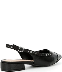 Donald Pliner Lavinah Leather Grommet Hardware Slingback Pumps