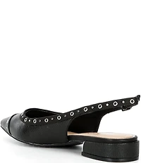 Donald Pliner Lavinah Leather Grommet Hardware Slingback Pumps