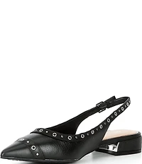 Donald Pliner Lavinah Leather Grommet Hardware Slingback Pumps