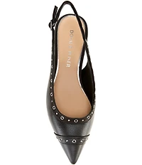 Donald Pliner Lavinah Leather Grommet Hardware Slingback Pumps