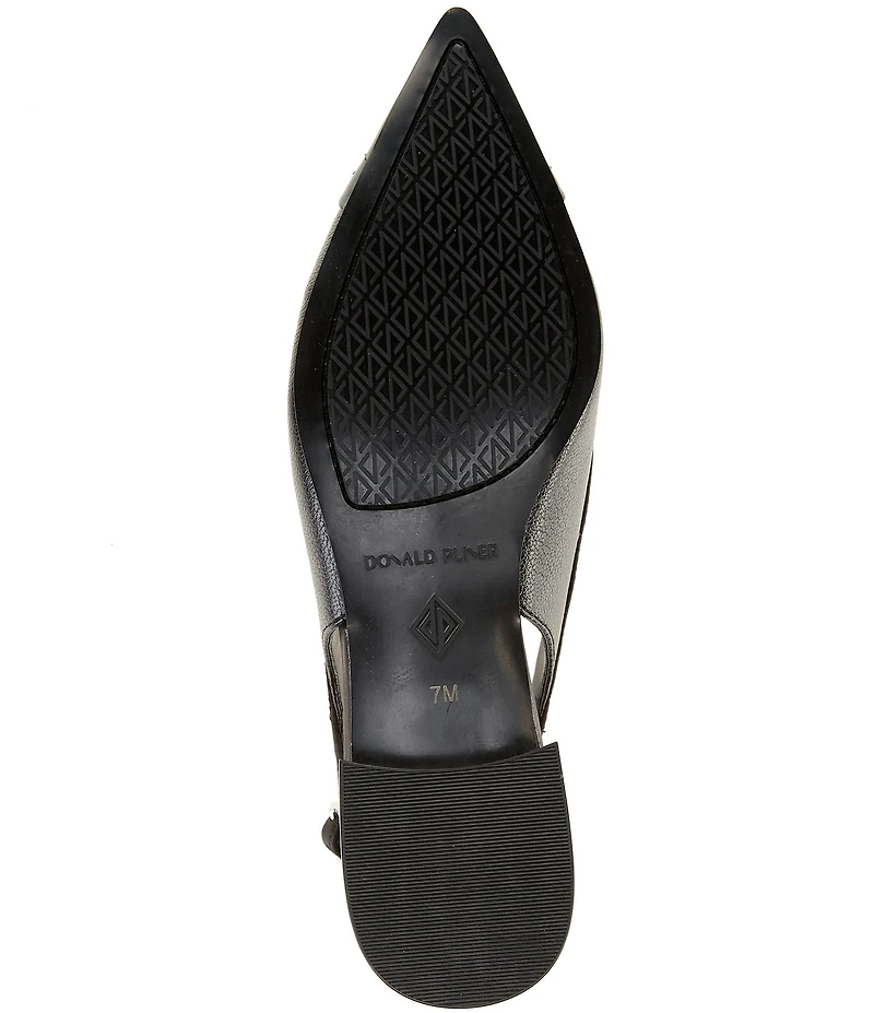 Donald Pliner Lavinah Leather Grommet Hardware Slingback Pumps