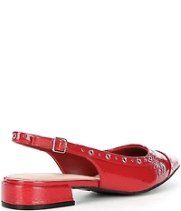 Donald Pliner Lavinah Patent Leather Grommet Hardware Slingback Pumps