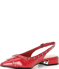 Donald Pliner Lavinah Patent Leather Grommet Hardware Slingback Pumps